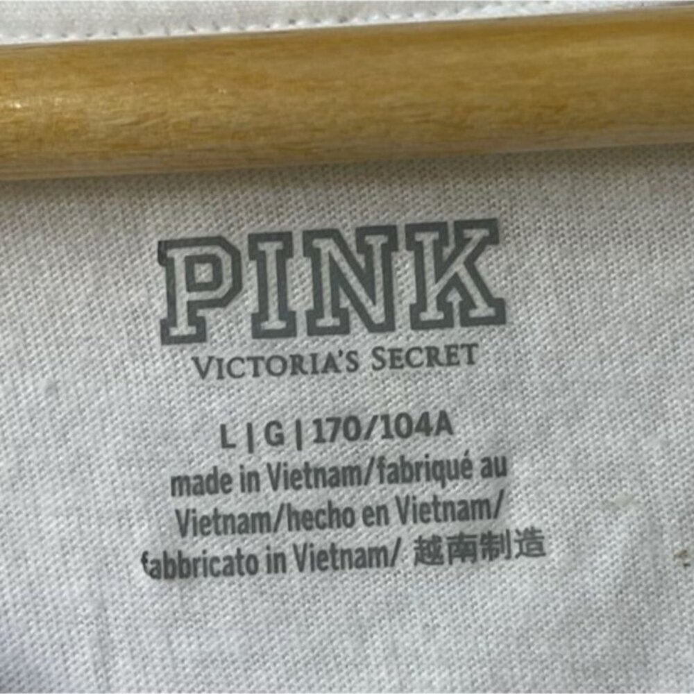 PINK Victoria's Secret Varsity Crew Pride Rainbow Tee Shirt Size L NEW Oversized - Picture 9 of 12
